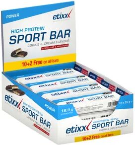 Etixx High Protien Sport Bar 55g 12 Barritas Galletas con Nata