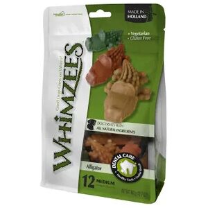 Whimzees Snack Dental Vegetariano Cocodrilos Mix M 8,7 cm 12 Uds