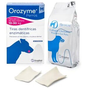 Ecuphar Orozyne Tiras Dentífricas Enzimáticas Perro M 10-30 Kg 12 Uds