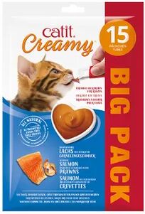 Catit Big Pack Creamy Snack Cremos Salmón Gambas 10g 15 Uds