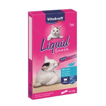 Vitakraft Cat Liquid Snack Salmón Con Omega-3 6 Uds 15g
