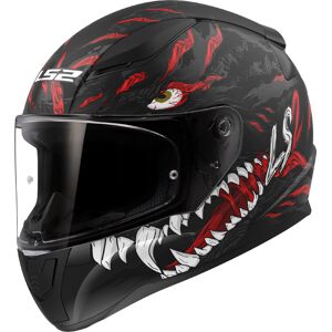 LS2 FF353 Rapid II Kaiju Casco - Negro Blanco Rojo (2XL)