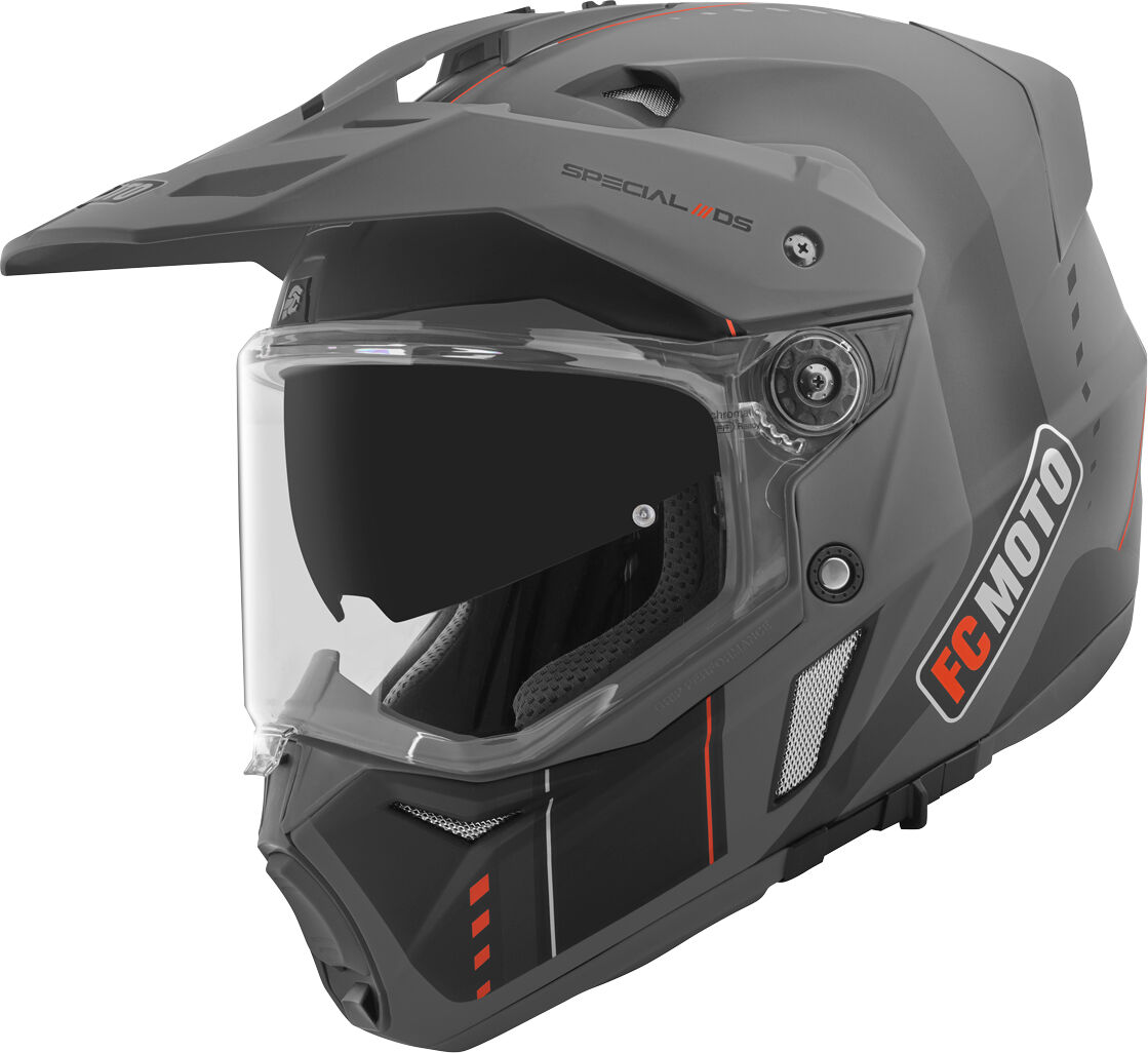 FC-Moto Merkur Pro Air Casco de enduro - Negro Gris (S)