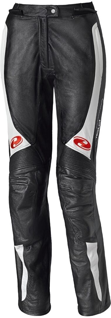 Held Sarana Pantalones de cuero de motocicleta de las mujeres - Negro Blanco (M)