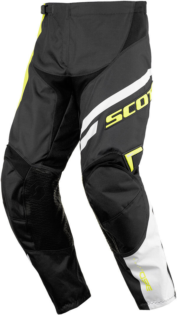 Scott 350 Track Pantalones de Motocross de los cabritos - Negro Amarillo (28)