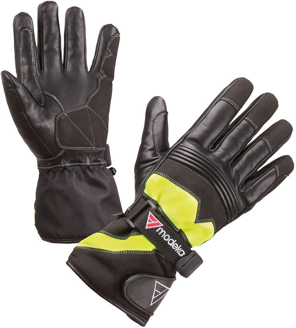 Modeka Freeze Evo Guantes de la motocicleta de los niños - Negro Amarillo (XL)