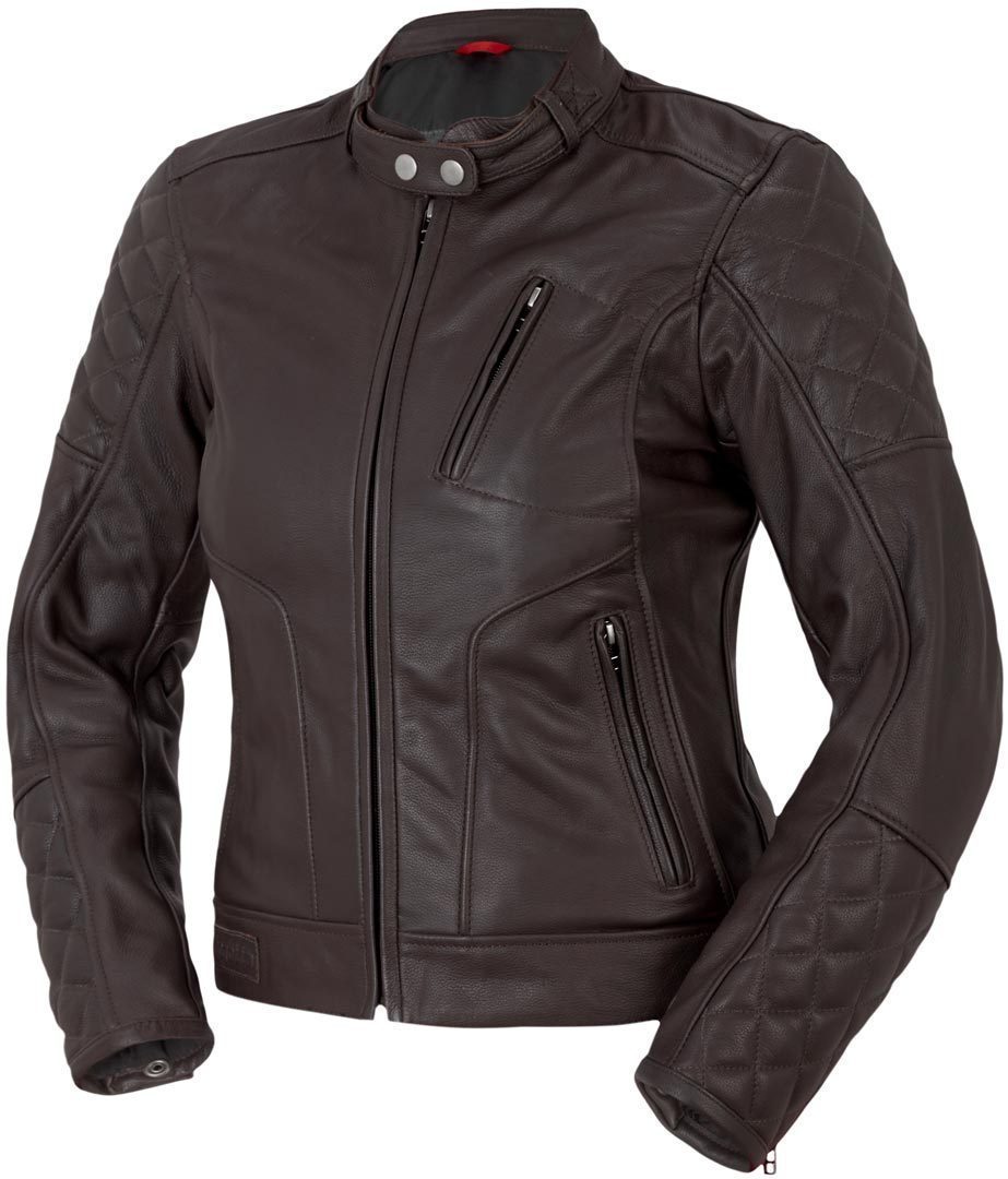 Bogotto Chicago Retro Chaqueta de cuero de moto para mujer - Marrón (36)