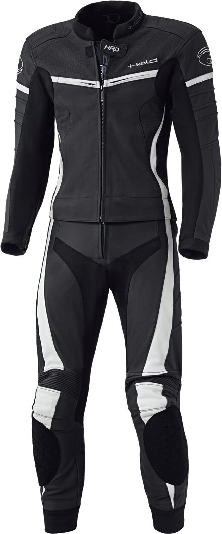 Held Spire Traje de cuero de motocicleta de dos piezas - Negro Blanco (54 56 110)