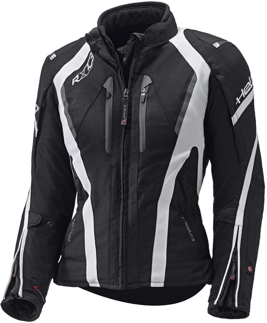 Held Imola II Gore-Tex Chaqueta textil de las señoras - Negro Blanco (2XL)