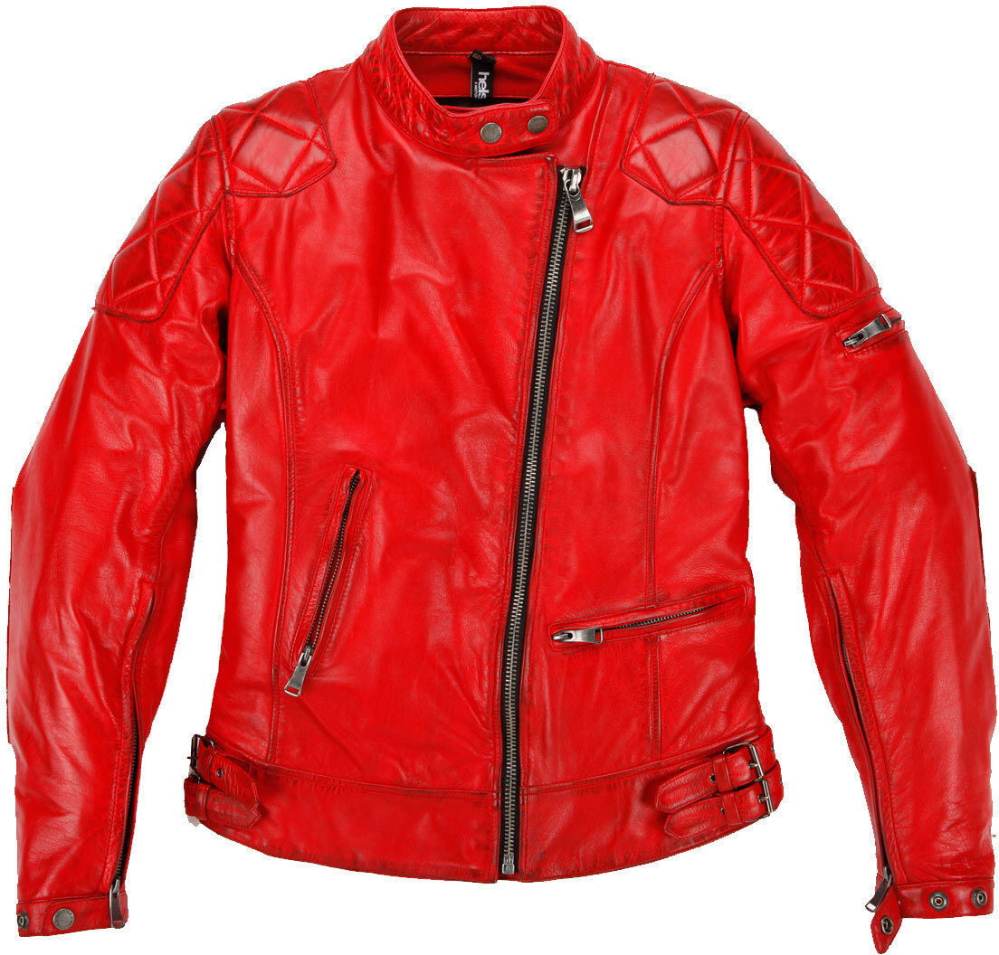 Helstons KS70 Chaqueta de cuero de las señoras - Rojo (M)