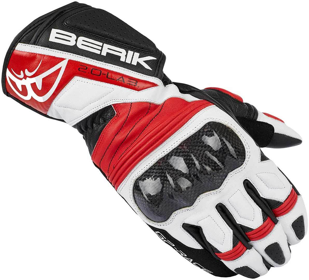 Berik Zoldar Guantes de motocicleta - Negro Blanco Rojo (XS)