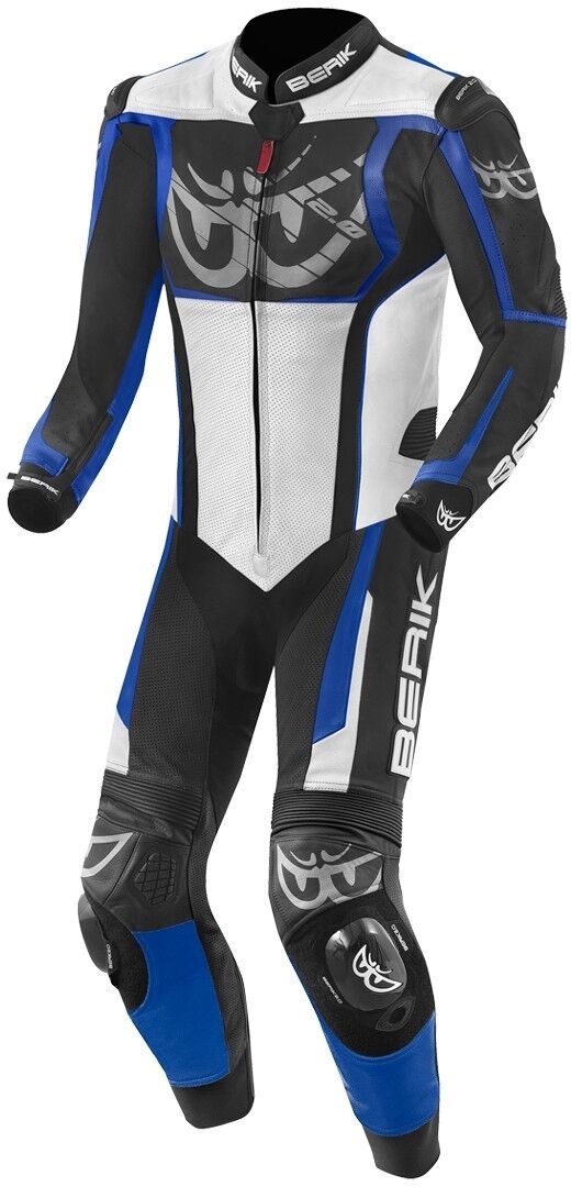 Berik NexG Traje de cuero de una pieza de la motocicleta - Negro Gris Azul (48)