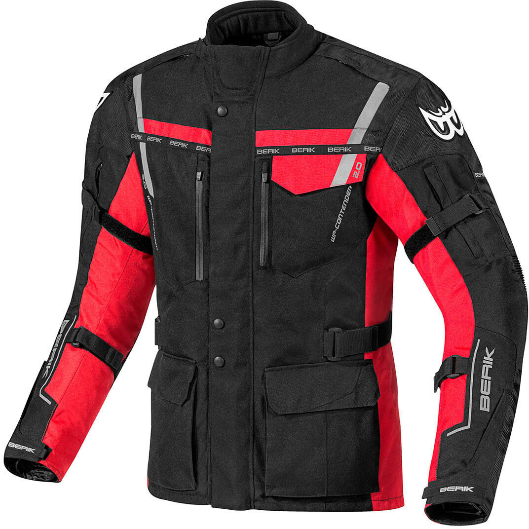 Berik Torino Waterproof Chaqueta textil de moto - Negro Rojo (48)