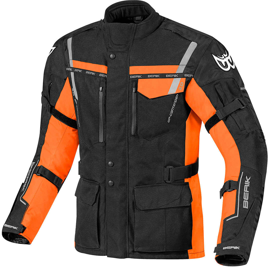 Berik Torino Waterproof Chaqueta textil de moto - Negro Naranja (58)