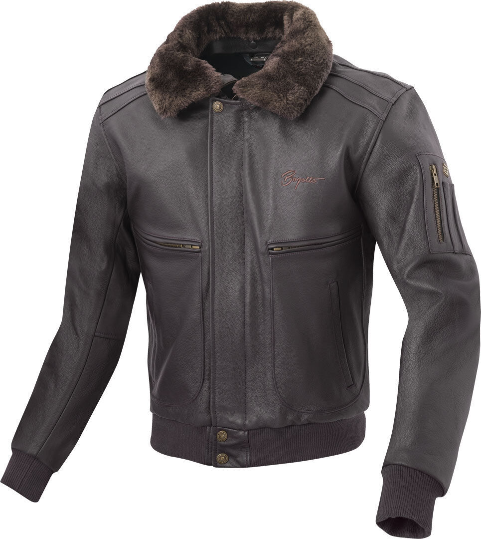 Bogotto Aviator Chaqueta de cuero para motocicleta - Marrón (56)