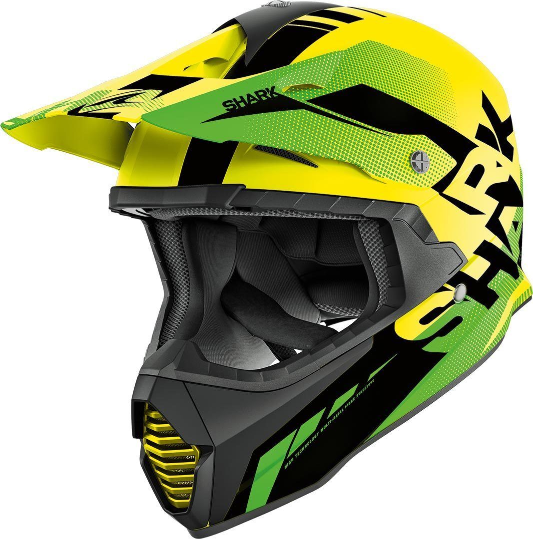 Shark Varial Anger Motocross Helmet Casco de Motocross - Verde Amarillo