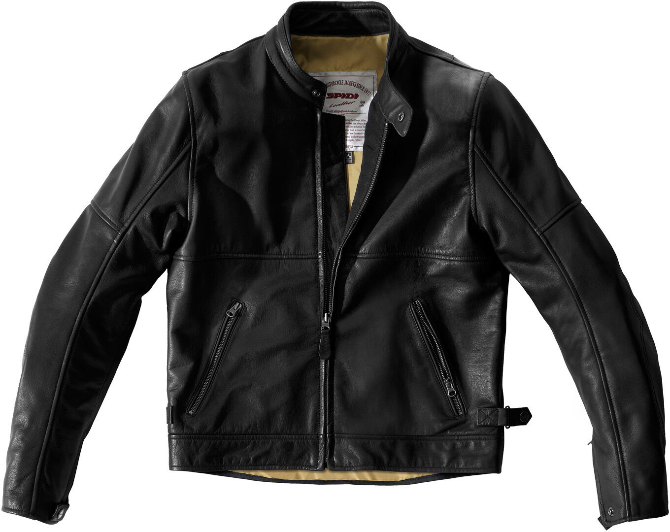 Spidi Rock Chaqueta de cuero para motocicleta - Negro (54)