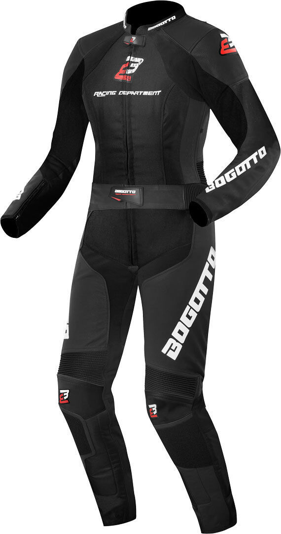 Bogotto Losail Traje de cuero de motocicleta de dos piezas para mujer - Negro (34)