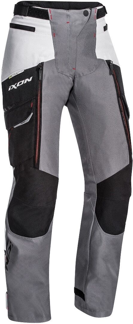 Ixon Sicilia Pantalones textiles para motocicletas para damas - Negro Gris Rojo (XS)