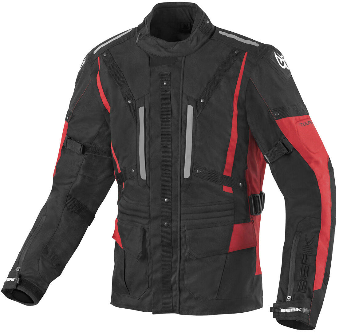 Berik Spencer Chaqueta textil impermeable para motocicleta - Negro Rojo (56)