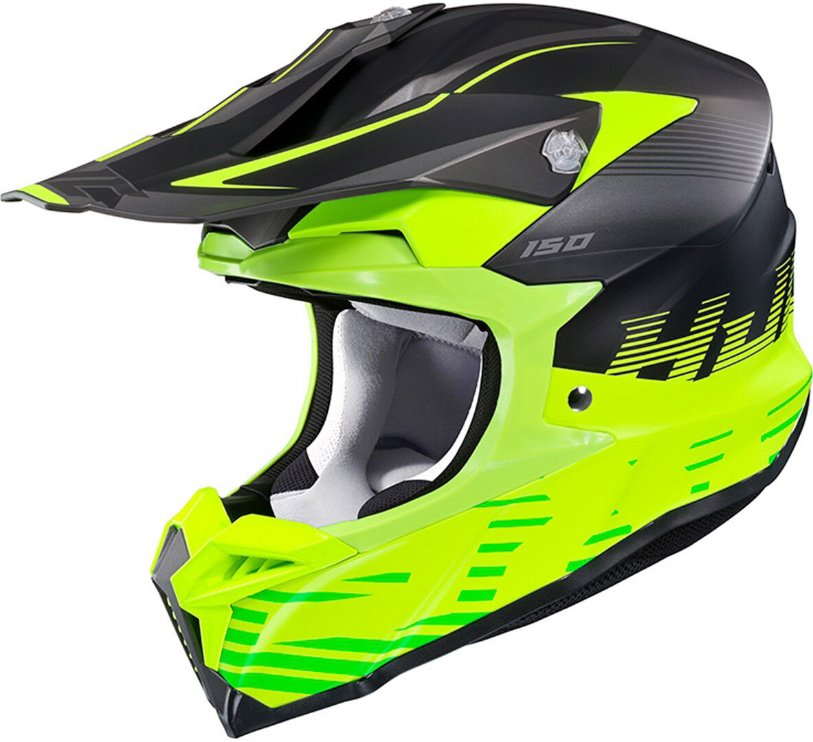 HJC i50 Fury Casco de Motocross - Negro Amarillo (XS)