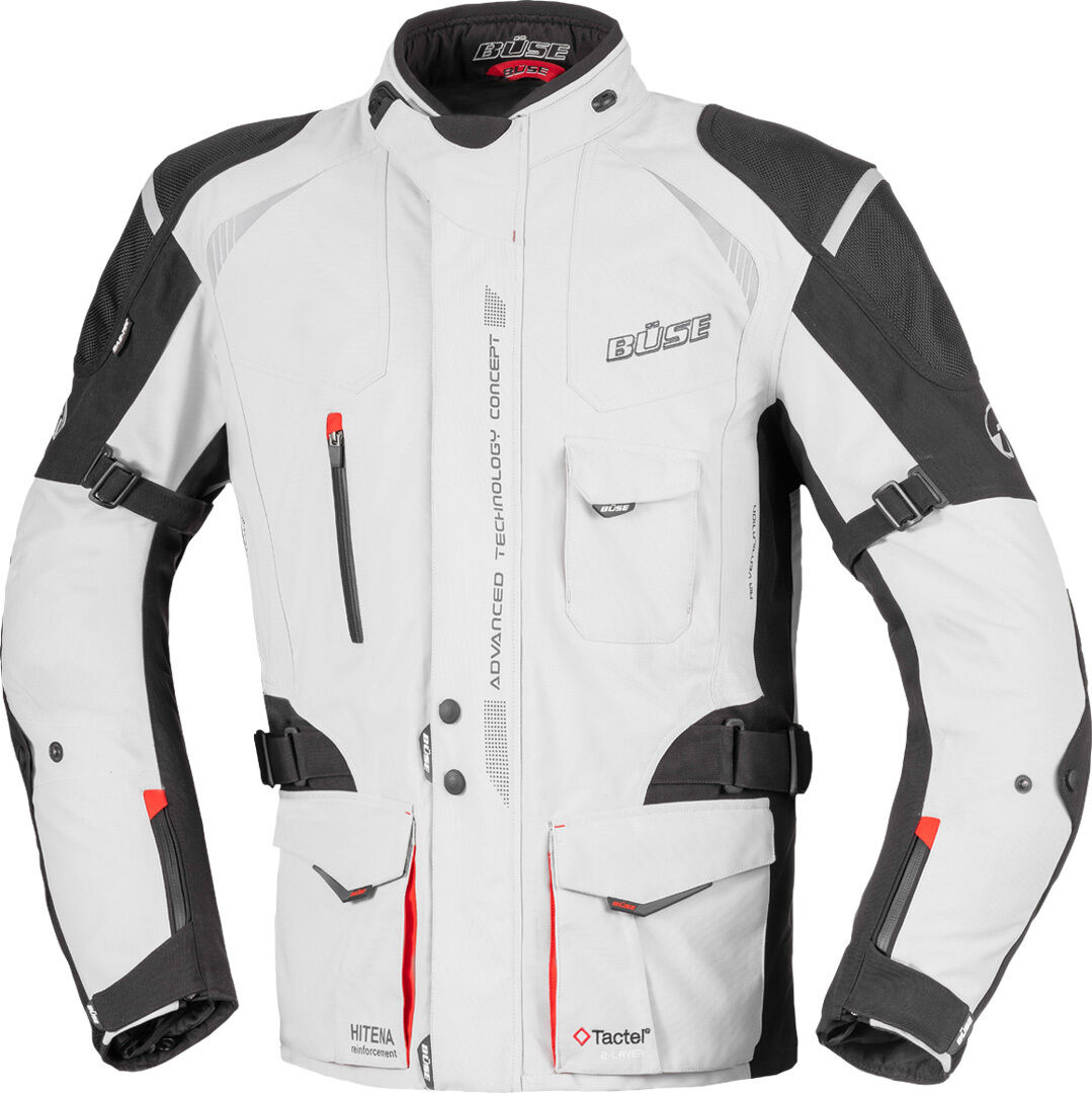 Büse Grado Chaqueta de moto textil - Negro Gris Rojo (31)