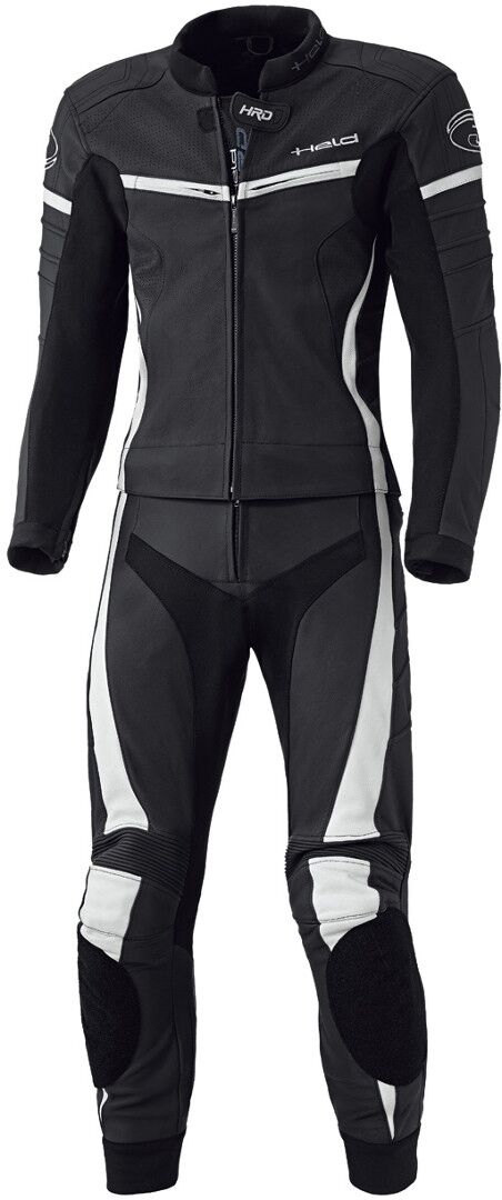 Held Spire De dos piezas traje de cuero de motocicleta de la mujer - Negro Blanco (36)