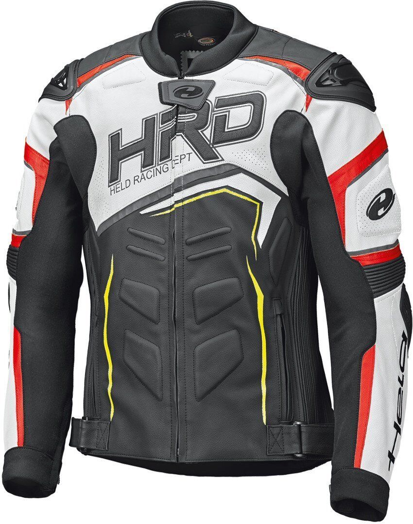 Held Safer II Chaqueta de cuero moto - Negro Blanco Rojo (3XL 58)