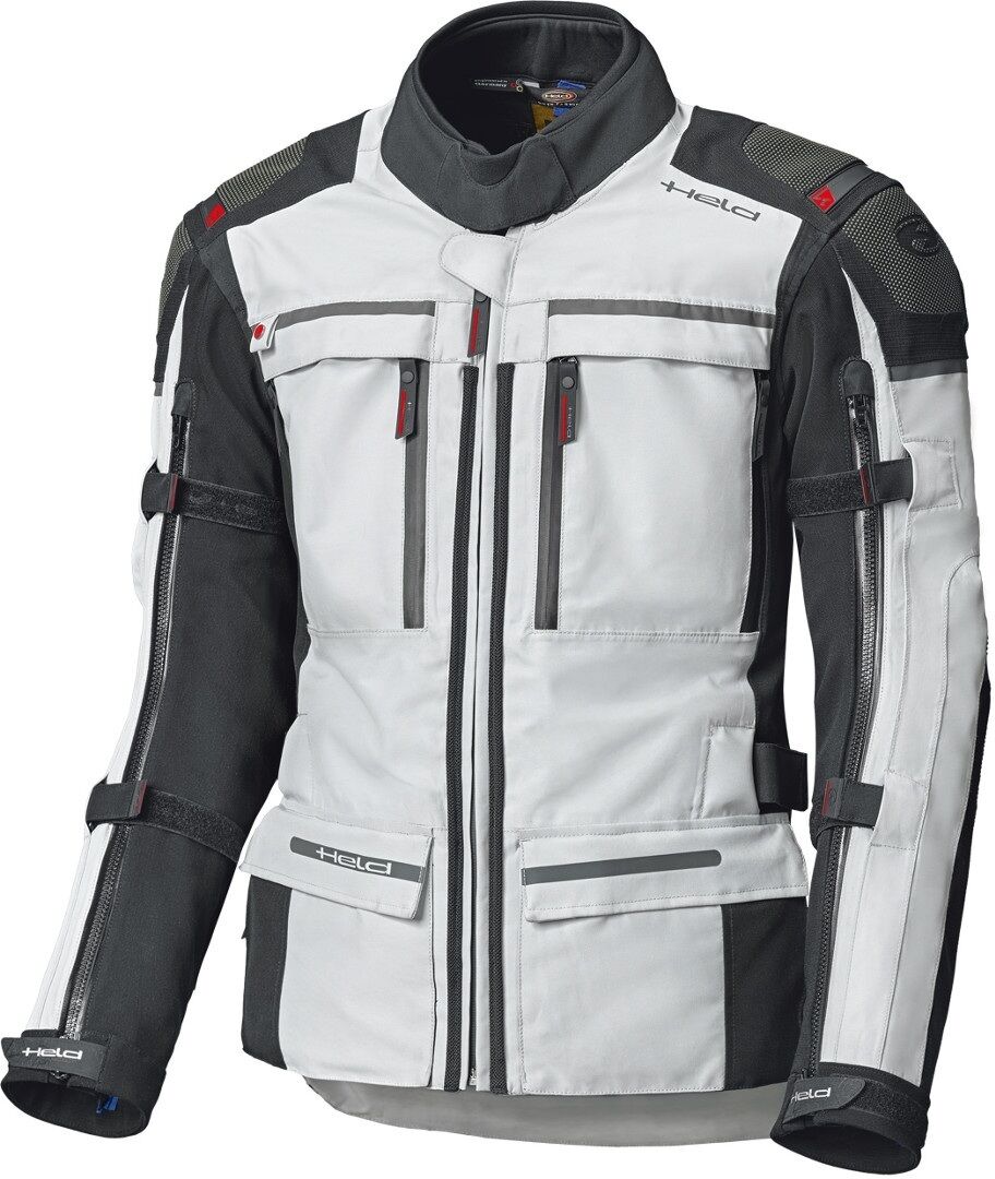 Held Atacama Top Gore-Tex Chaqueta de textil de moto de las mujeres - Gris Rojo (XL)