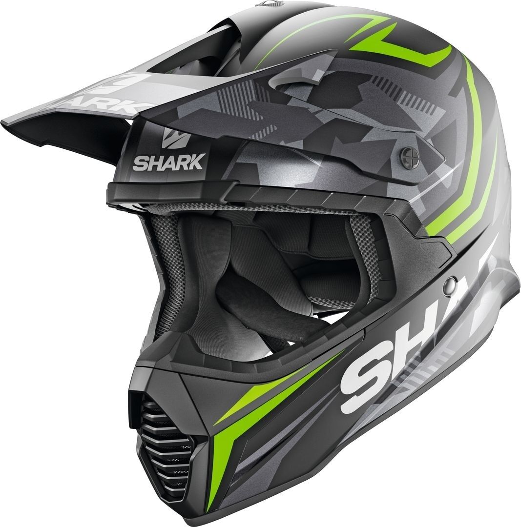 Shark Varial Replica Tixier Mat Motocross Helmet Casco de Motocross - Negro Verde