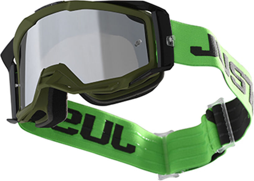 Just1 Iris Track Motocross Gafas - Negro Verde (un tamaño)