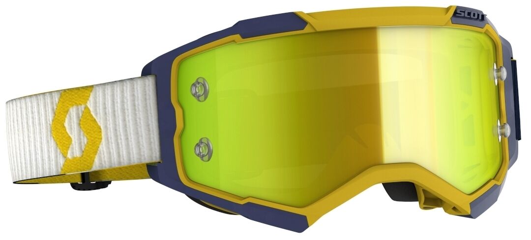 Scott Fury Chrome Gafas de Motocross - Azul Amarillo (un tamaño)