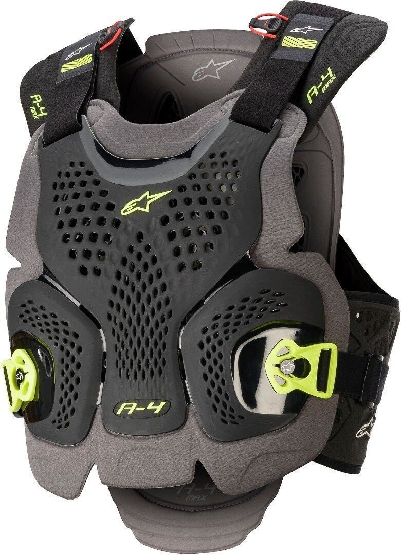 Alpinestars A-4 Max Protector de pecho - Negro Amarillo (XL 2XL)