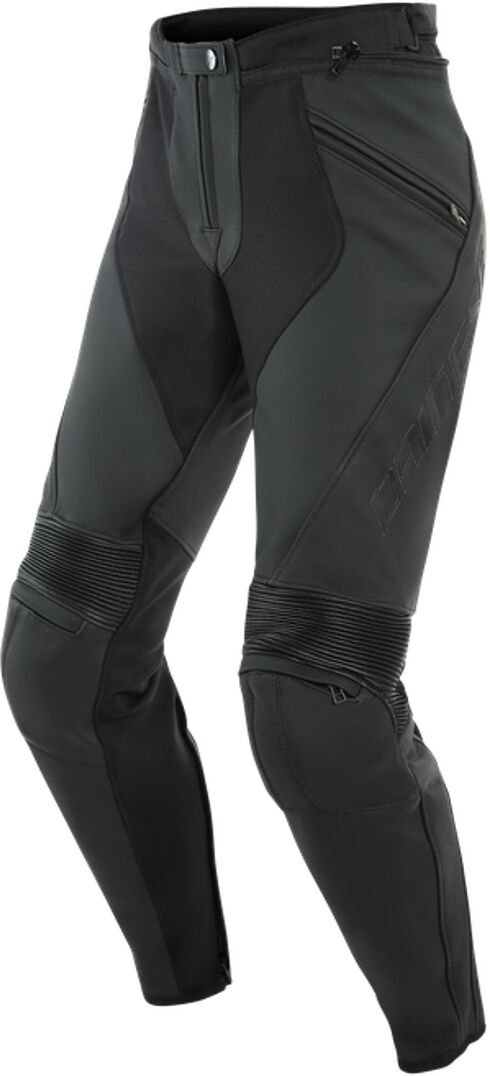 Dainese Pony 3 Señoras Pantalones de Cuero de Motocicleta - Negro (48)