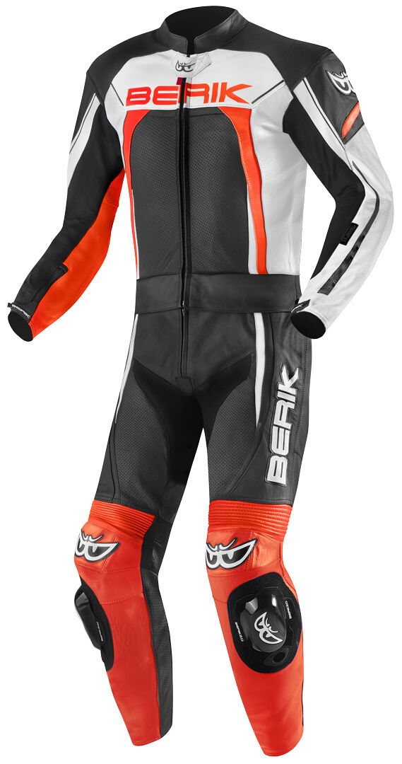 Berik Ascari Pro Traje de cuero de motocicleta de dos piezas - Negro Blanco Rojo (54)