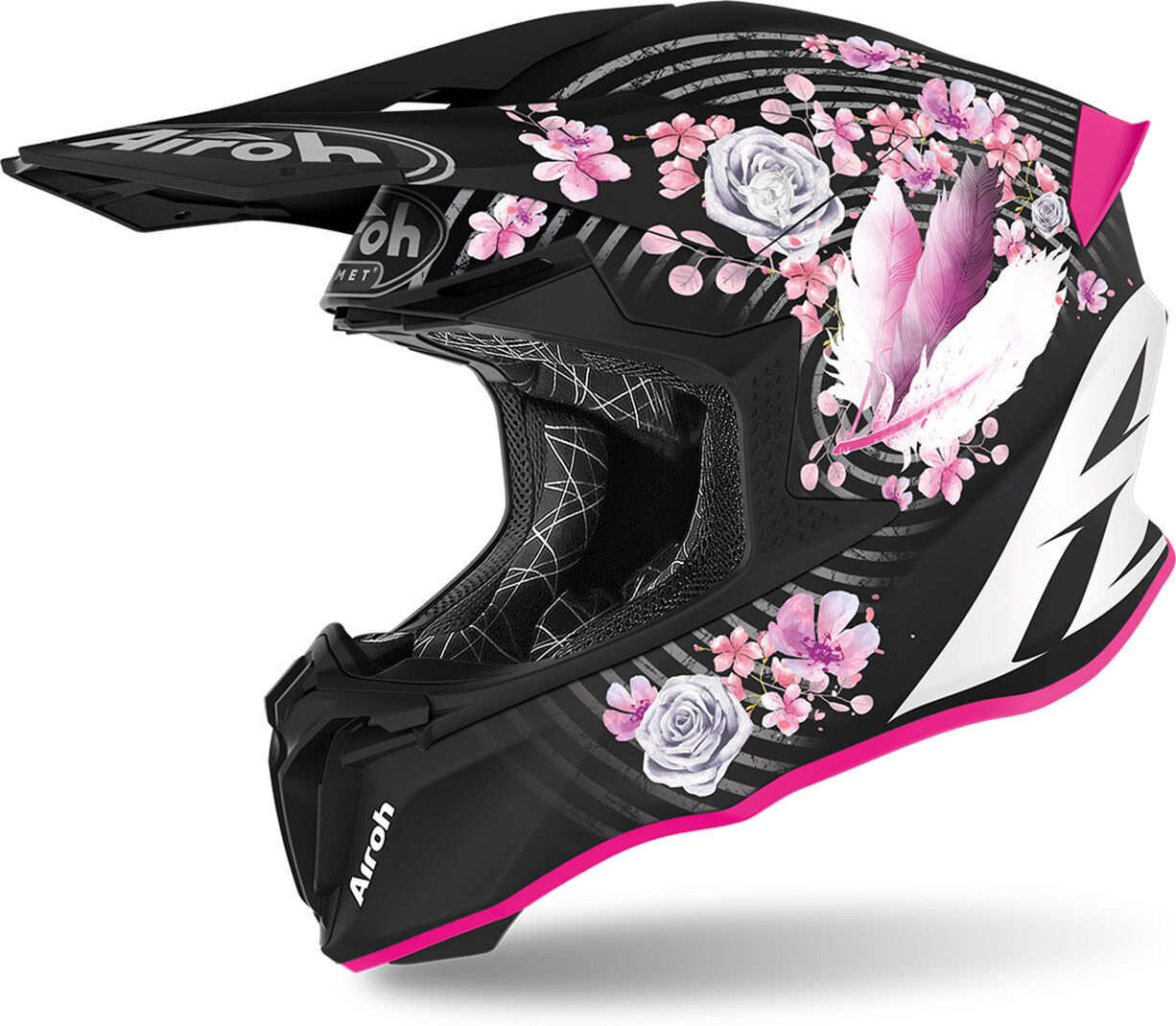 Airoh Twist 2.0 Mad Casco de Motocross - Negro Rosa