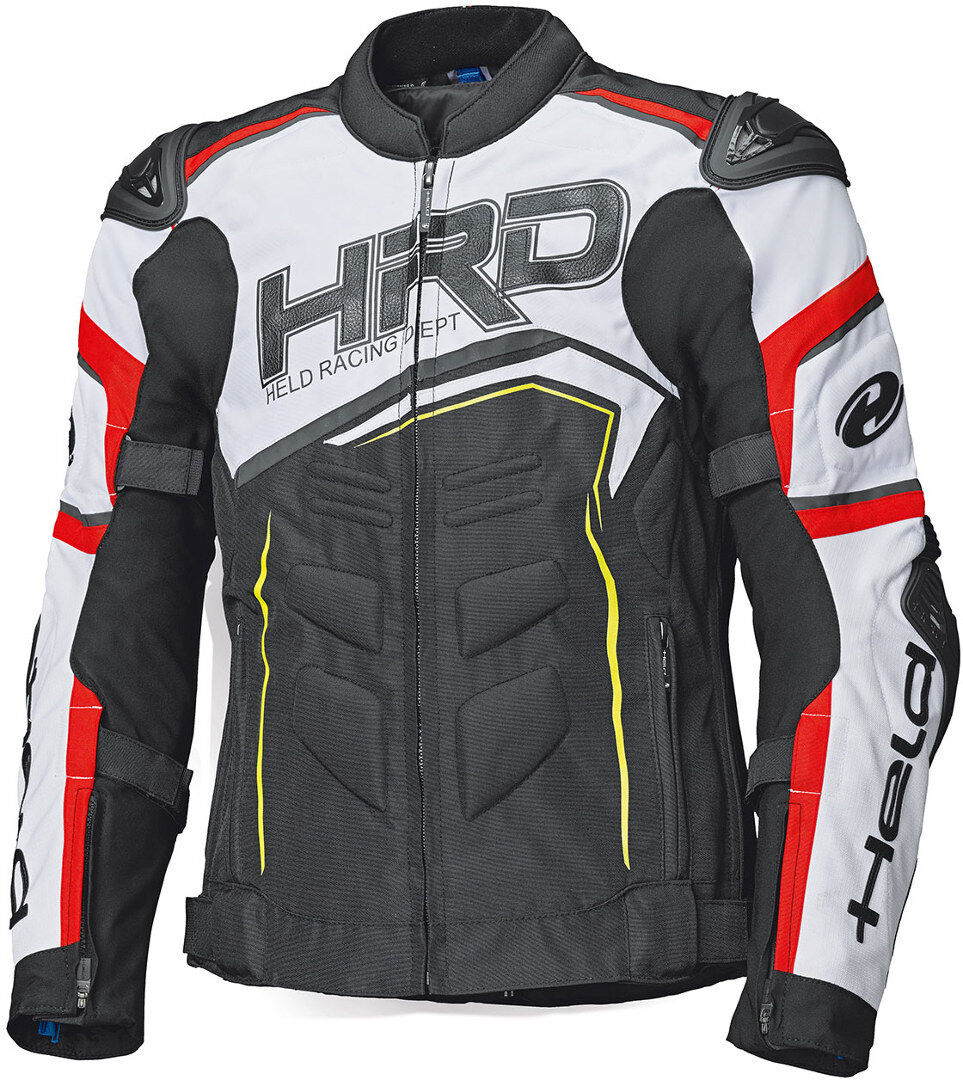 Held Safer SRX Chaqueta textil de motocicleta - Negro Blanco Rojo (3XL)