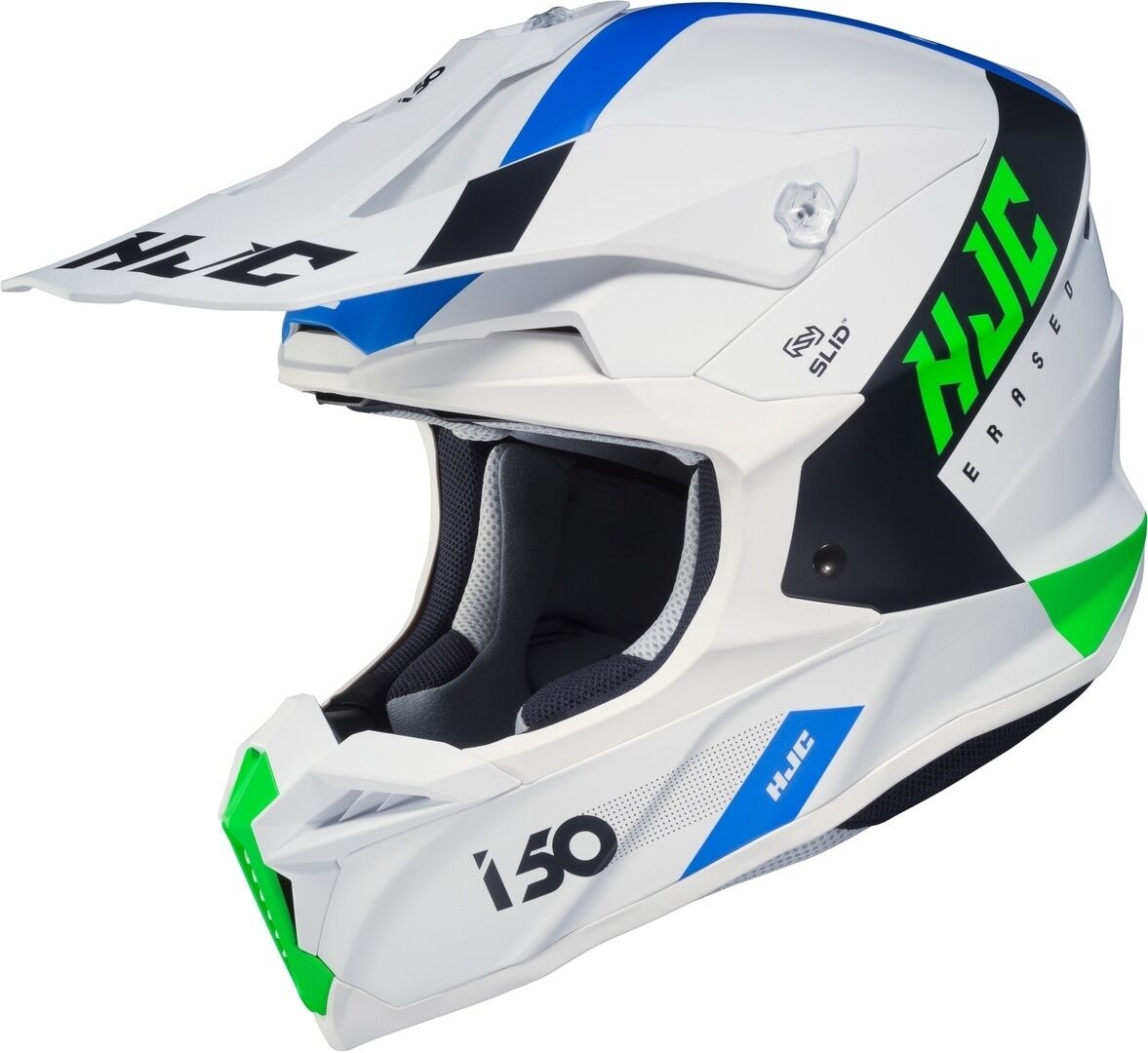 HJC i50 Erased Casco de Motocross - Blanco Azul (L)