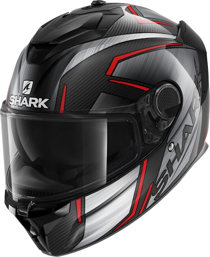 Shark Spartan GT Carbon Kromium Casco - Negro Rojo (XS)