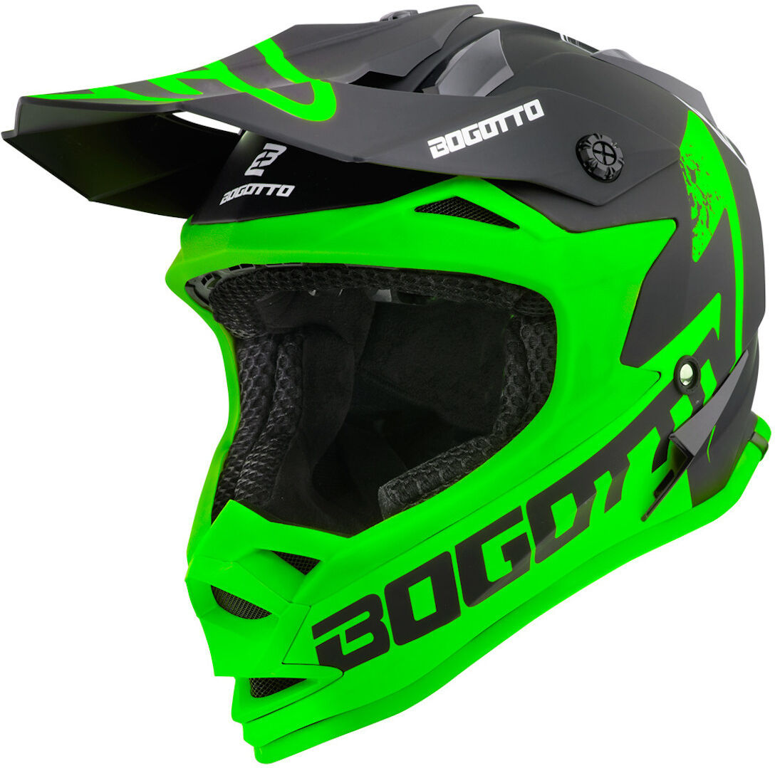 Bogotto V321 Soulcatcher Casco de Motocross - Negro Verde