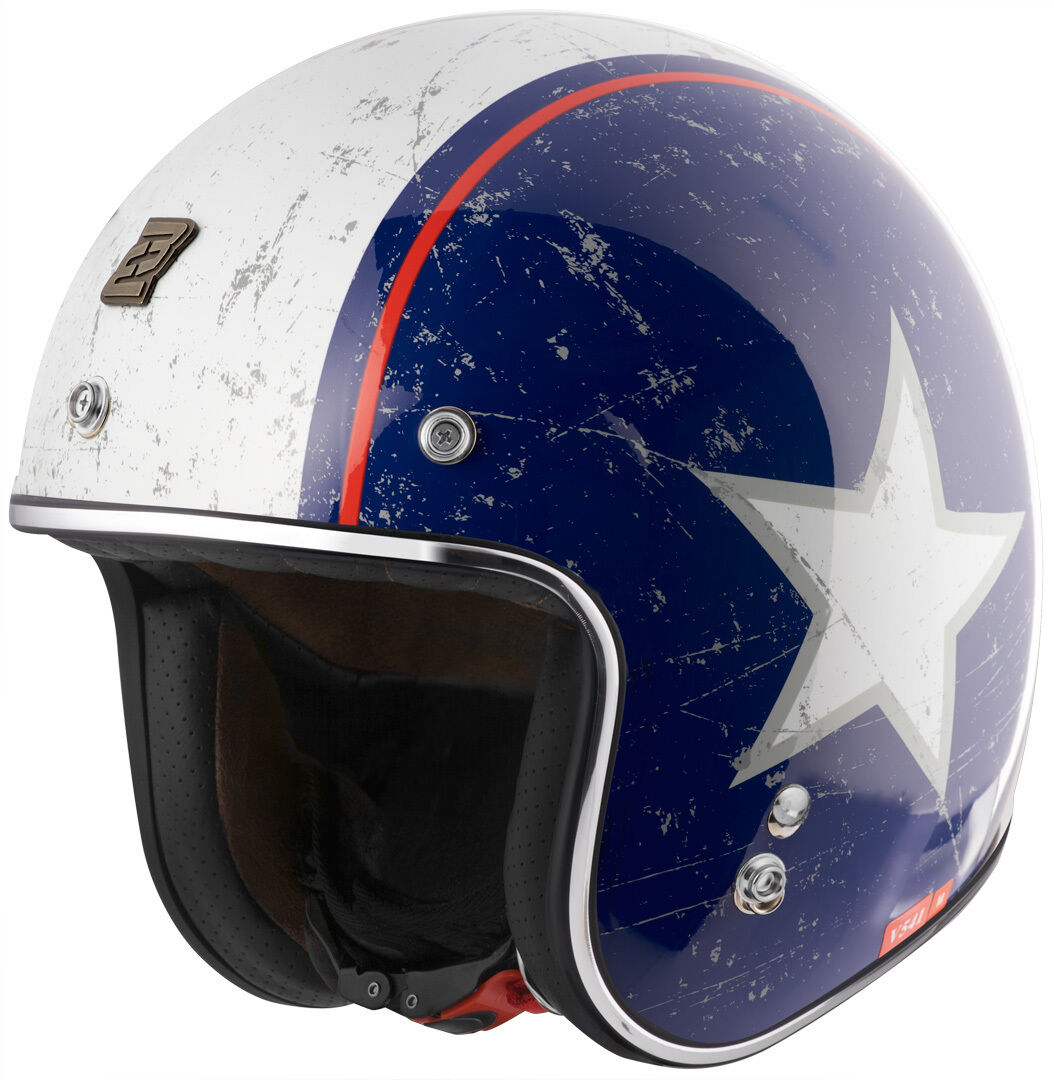 Bogotto V541 Rebel Casco de jet - Rojo Azul (S)