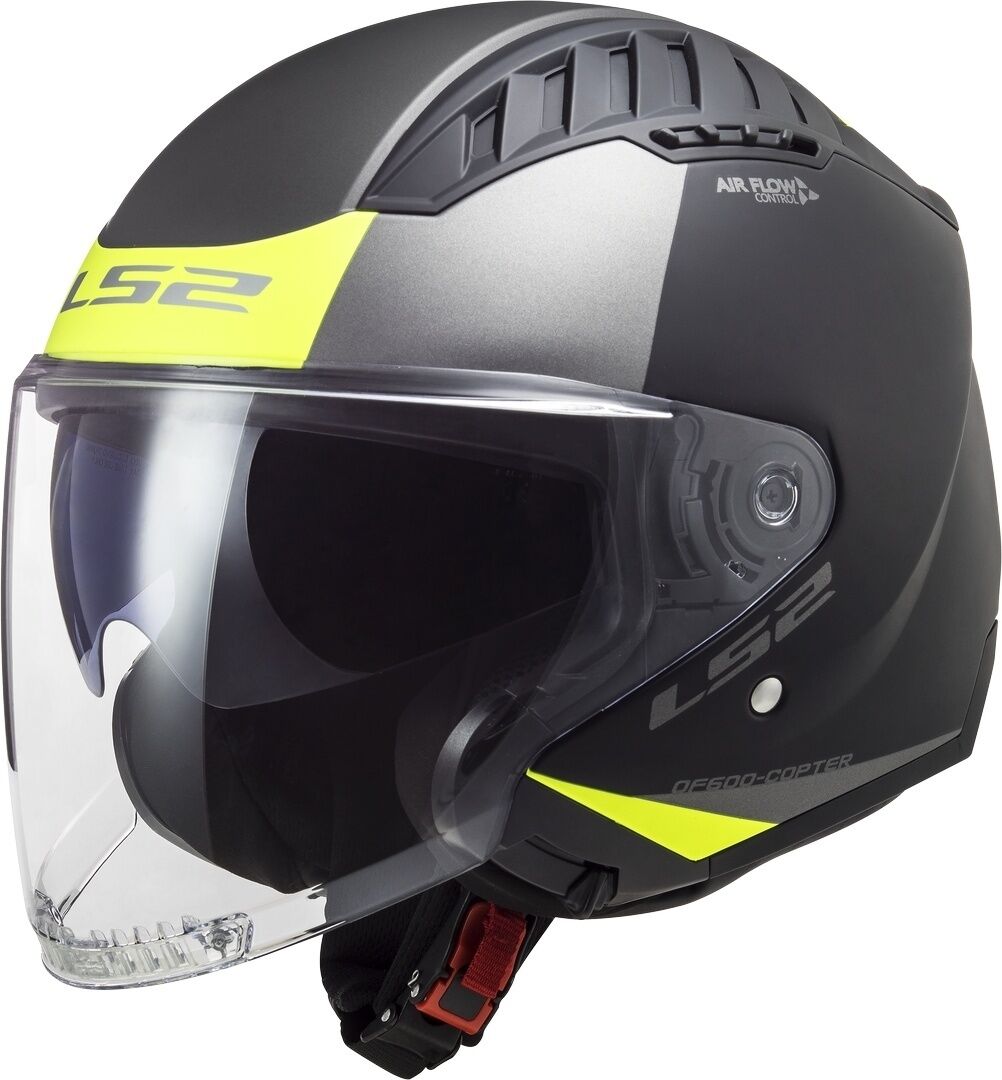 LS2 OF600 Copter Urbane Casco Jet - Negro Amarillo (XS)