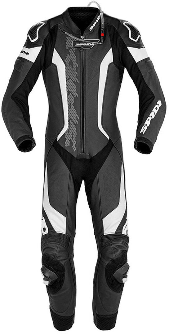 Spidi Laser Pro Traje de cuero de una pieza perforado motocicleta - Negro Blanco (52)