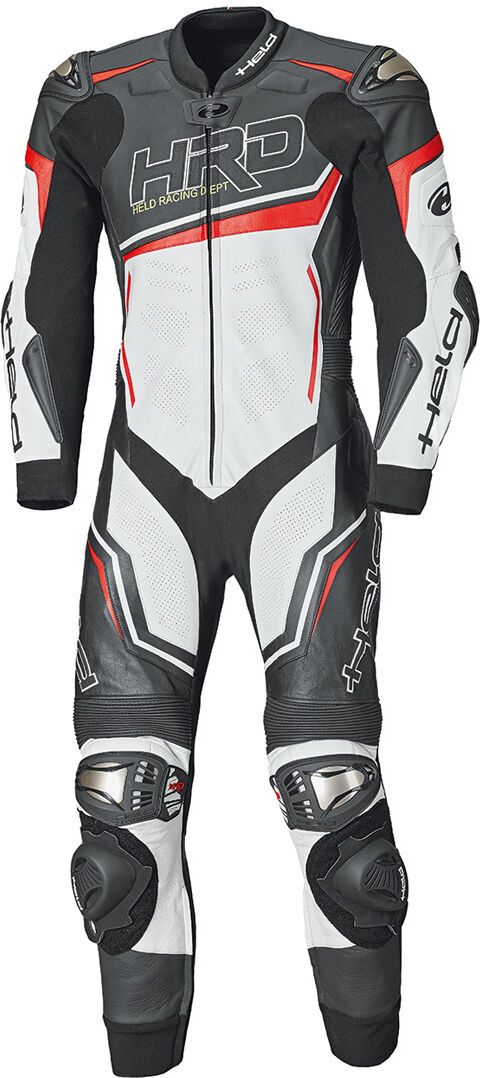 Held Slade II Traje de cuero para motocicleta de una pieza - Negro Blanco Rojo (52)