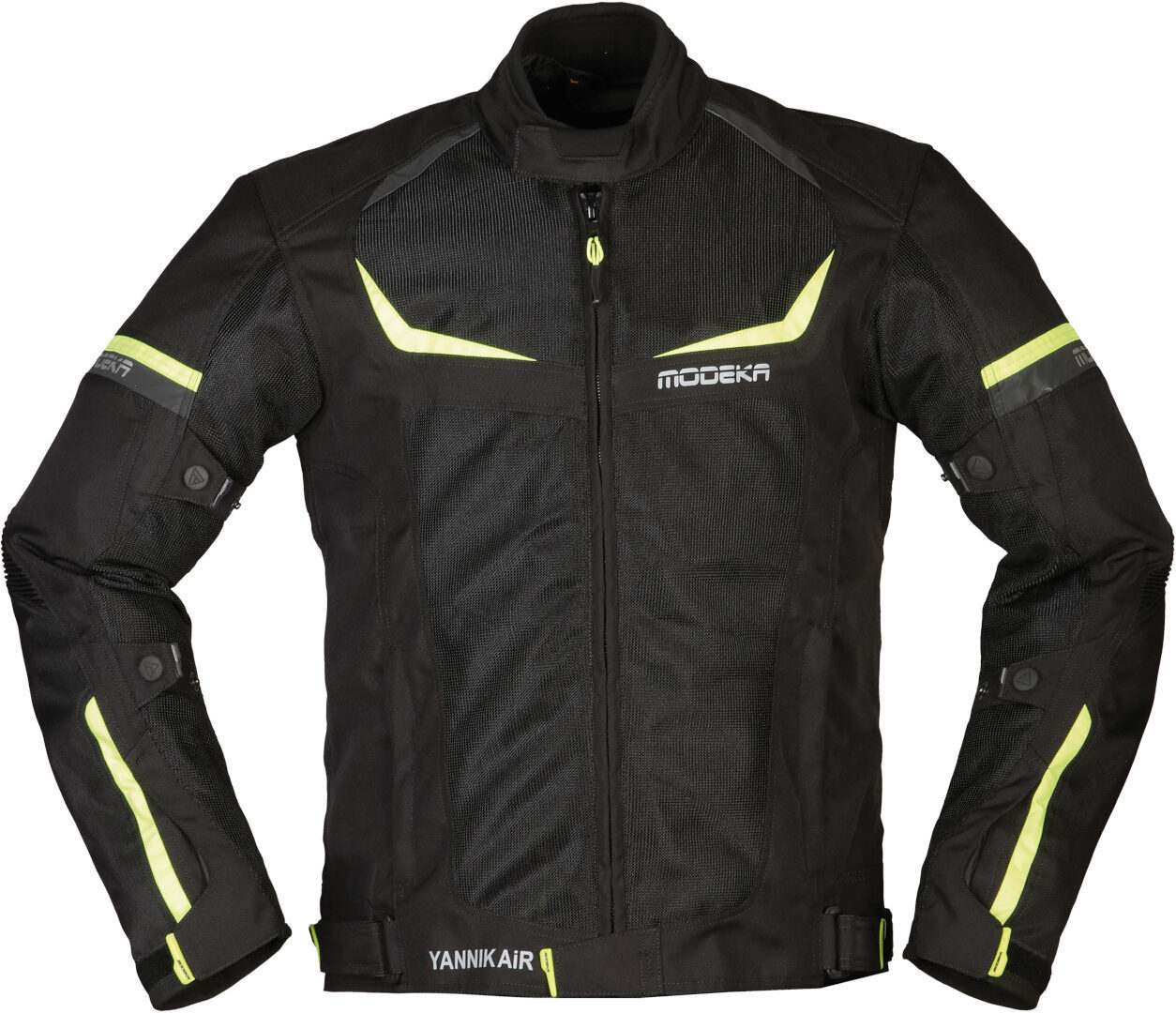 Modeka Yannik Air Chaqueta textil de motocicleta - Negro Amarillo (3XL)