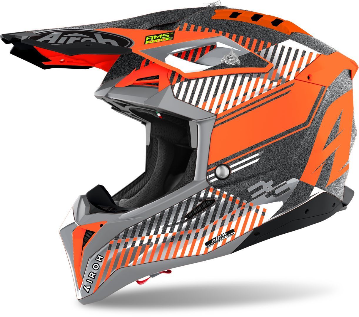 Airoh Aviator 3 Wave Carbon Casco de Motocross - Naranja (XS)
