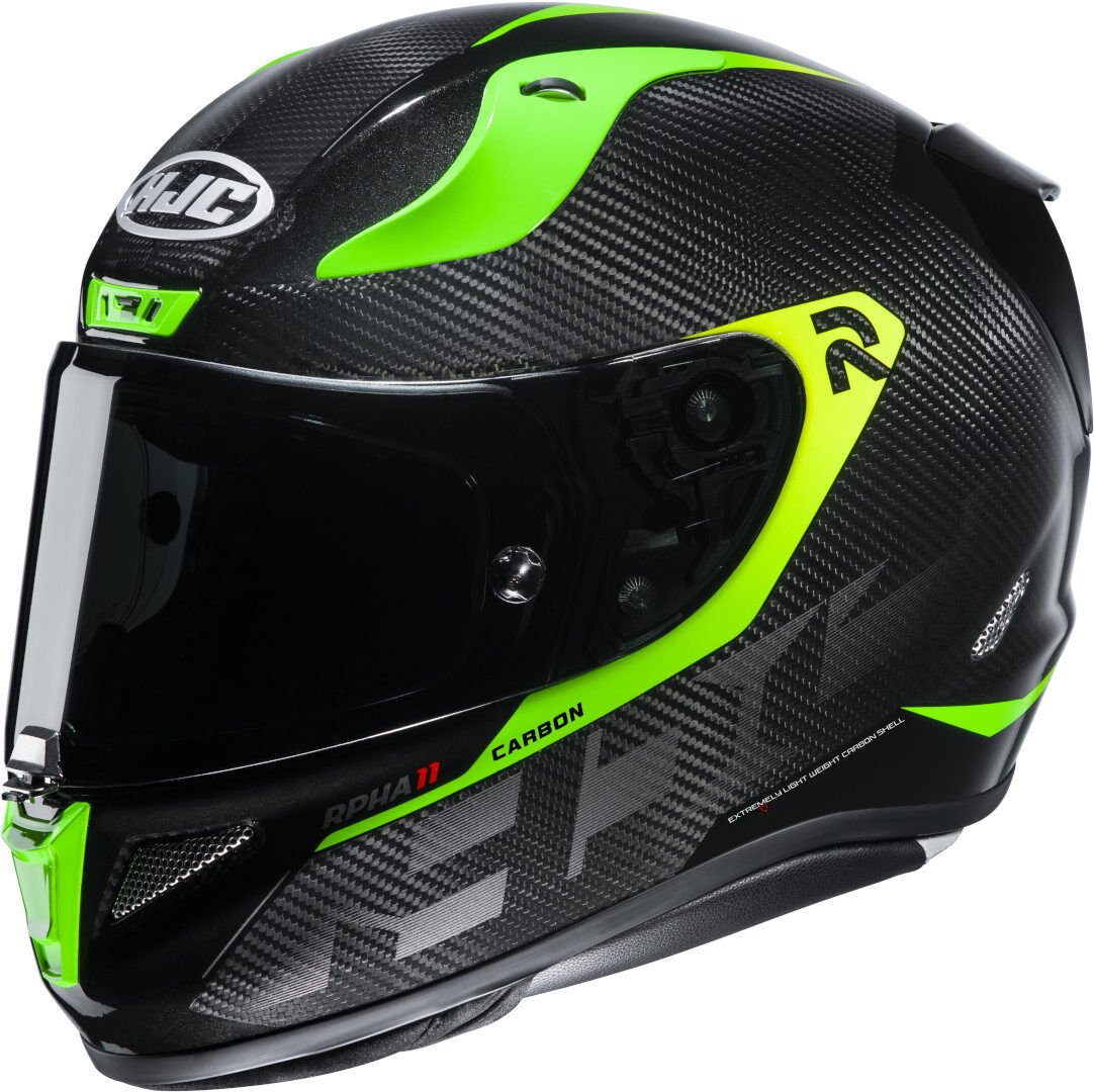 HJC RPHA 11 Carbon Bleer casco - Negro Verde (L)