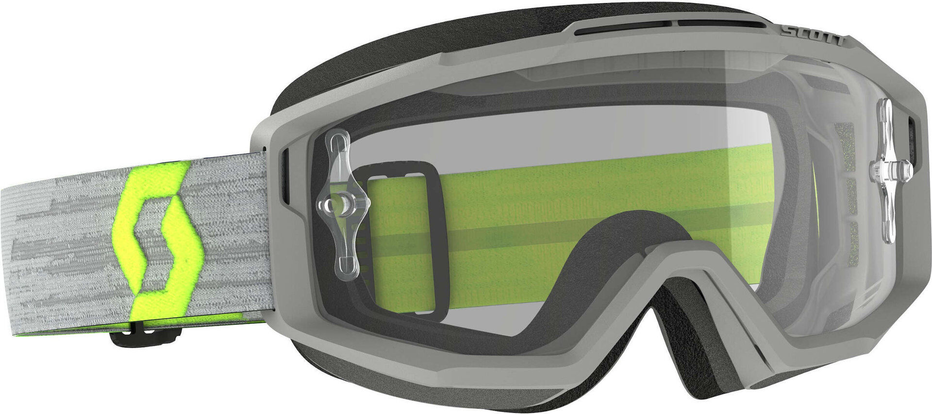 Scott Split OTG gafas gris/amarilla De Motocross - transparente (un tamaño)