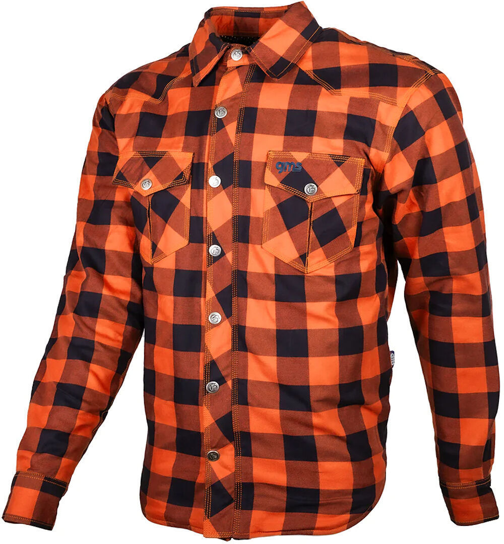 gms Jaguar Camisa de moto - Negro Naranja (2XL)