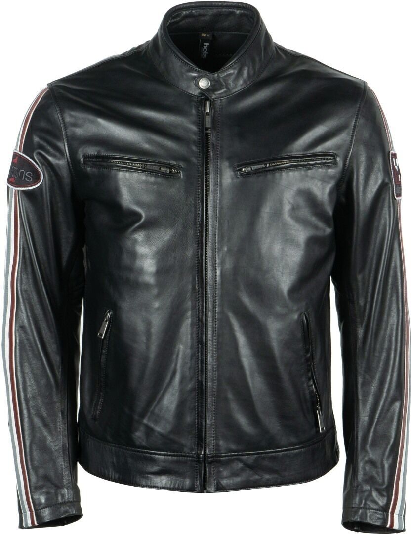 Helstons Race Chaqueta de cuero de la motocicleta - Negro (2XL)